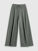 Spodnie i spodenki dla dziewczynek - 4F Spodnie dresowe z szerokimi nogawkami dziewczęce - szare 158/164 (12-14 lat) - miniaturka - grafika 1