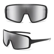 Okulary sportowe - Sportowe okulary przeciwsłoneczne lustrzanki z filtrem UV400 STS-01 czarny/srebrny - miniaturka - grafika 1