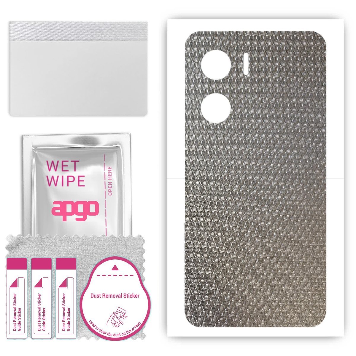 Folia naklejka skórka strukturalna na TYŁ do Vivo V29e - Aluminium krople - apgo SKINS