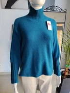 Swetry damskie - Półgolf z Baby Alpaca - niebieski morski One size - miniaturka - grafika 1