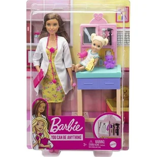 Mattel Zestaw do gry Barbie Pediatra Brunetka # z wartością produktów powyżej 89zł! - Lalki dla dziewczynek - miniaturka - grafika 1
