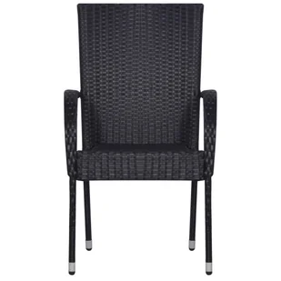 5-częściowy zestaw mebli ogrodowych, czarny, polirattan - Meble ogrodowe - miniaturka - grafika 5