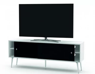 Drewniana Szafka Rtv Sonorous Retro Rtra-140-Wht-Blk  Szerokość 140 Cm - Szafki RTV - miniaturka - grafika 1