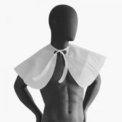 Kosmetyczne akcesoria jednorazowe - Pelerynka z włókniny do modelowania i makijażu biała 50 szt - miniaturka - grafika 1