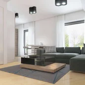 Oprawy, klosze i abażury - Polux Oprawa natynkowa Hadar okrągła 2 x 10 W GU10 czarna 313164 - miniaturka - grafika 1