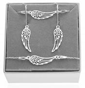 Zestawy biżuterii dla kobiet - ﻿Komplet srebrny biżuterii skrzydło skrzydła skrzydełka Wings CELEBRYTKA 925 - miniaturka - grafika 1