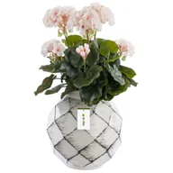 Wazony i flakony - Wazon ceramiczny geometryczny 3D Biały Czarny Ø11 H 22 cm intensywny kolor - miniaturka - grafika 1