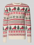 Swetry męskie - Sweter z dzianiny z prążkowanymi wykończeniami - miniaturka - grafika 1