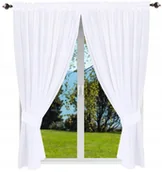 Firany - Firana gotowa gładka 230x400 firany białe z tasiemką firanki gładkie żabki - miniaturka - grafika 1