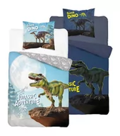 Pościel dla dzieci - Detexpol Pościel bawełniana świecąca w ciemności 140x200 Trex dinozaur - miniaturka - grafika 1