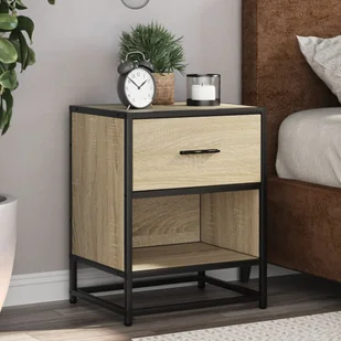 vidaXL Szafka nocna dąb sonoma 40x31x50 cm materiał drewnopochodny - Szafki nocne - miniaturka - grafika 1