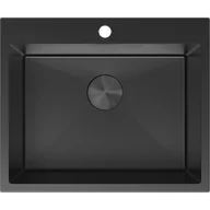 Zlewozmywaki - Mexen Solix zlewozmywak stalowy 1-komorowy 600 x 500 mm, czarny - 6408601000-70 - miniaturka - grafika 1