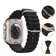 Akcesoria do smartwatchy - D-Pro Ocean Loop pasek opaska do Apple Watch 4/5/6/7/8/SE/Ultra 42/44/45/49mm (Black) - miniaturka - grafika 1