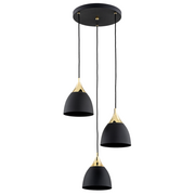 Lampy sufitowe - Murano lampa wisząca 3-punktowa czarna/złota 6139AR - miniaturka - grafika 1