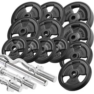 Gryfy - Marbo Sport Zestaw gryfów i obciążeń gumowanych 83 kg - Marbo Sport MW-83KG-KIER_G - miniaturka - grafika 1