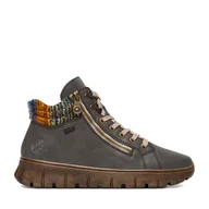 Botki damskie - Trzewiki Rieker N1305-45 Szary - miniaturka - grafika 1