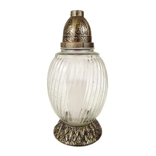 Znicz szklany LW L-1670 28 cm złoty CIECIERSKI - Lampiony i znicze - miniaturka - grafika 1