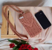 Etui i futerały do telefonów - Boho torebka na telefon - karmel - miniaturka - grafika 1