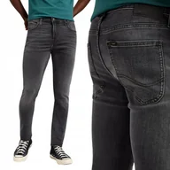 Spodnie męskie - Lee MALONE SKINNY Washed Black DżINS szare spodnie jeansowe rurki W28 L32 - miniaturka - grafika 1