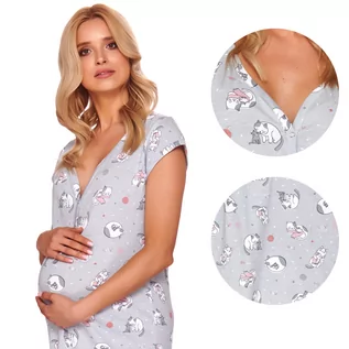 Piżamy ciążowe - Doctor Nap, Koszula do karmienia, ciążowa, TCB.4110, XL - grafika 1
