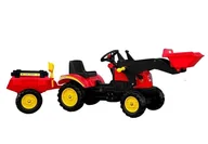 Jeździki dla dzieci - Lean Traktor Herman z Przyczepą i Łyżką czerwony165 cm 5227 - miniaturka - grafika 1