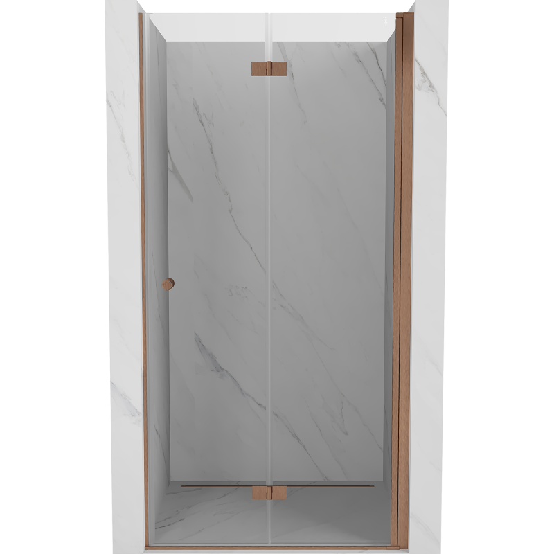 Mexen Mist-F drzwi prysznicowe składane prawe 110 cm, transparent, miedź szczotkowana - 8A6-110-000-65-00-P