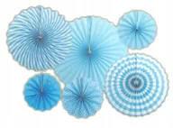 Balony i akcesoria - Rozety Dekoracyjne Papierowe Niebieskie - miniaturka - grafika 1