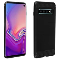Etui i futerały do telefonów - Elastyczne, wzmocnione etui Samsung Galaxy S10 z efektem szczotkowanego włókna węglowego w kolorze czarnym - miniaturka - grafika 1