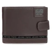 Paski - Pepe Jeans Pasek poziomy portfel zatrzaskowy brązowy 11x8,5x1 cm Skóra by Joumma Bags, Brązowy brązowy, Talla única, Portfel poziomy z zapięciem na klik - miniaturka - grafika 1