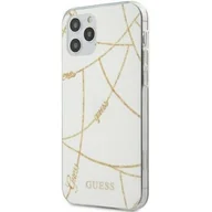 Etui i futerały do telefonów - Guess GUHCP12MPCUCHWH iPhone 12 6,1" Max/Pro biały/white hardcase Gold Chain CollectionGuess / GUE000875 - miniaturka - grafika 1