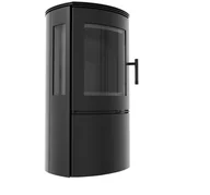 Piece wolnostojące - Kratki Piec stalowy koza FALCON VIEW Ø 150 10 kW czarne wyłożenie - miniaturka - grafika 1