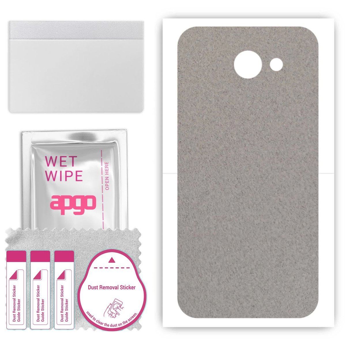 Folia naklejka skórka strukturalna na TYŁ Zamsz do Samsung Galaxy A8 (2016) - Zamsz Szary - apgo SKINS