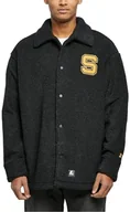 Kurtki męskie - STARTER BLACK LABEL Męska kurtka Starter Sherpa Shirt Jacket, czarny, M - miniaturka - grafika 1
