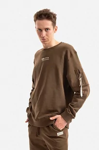 Alpha Industries bluza bawełniana męska kolor zielony z nadrukiem 118316.629-ZIELONY - Bluzy męskie - miniaturka - grafika 1