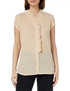 Koszulki i topy damskie - Noa Noa Damska koszulka Otn Organic Cotton Voile, Short Sleeve Shirt, Rodzaj beżowy, 42 PL - grafika 1