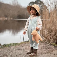 Kombinezony dla dzieci - Lniany kombinezon | niebieski - Nomad Kid - 104/110 - miniaturka - grafika 1