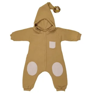 Hi Little One kombinezon całoroczny z kapturem TOG 2,0 OverSize BOHO Mustard roz M Pom Pom - Kombinezony dla dzieci - miniaturka - grafika 1