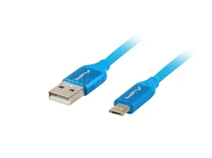Lanberg kabel micro USB - USB-A 2.0 QC 3.0 1.8m niebieski - Kable USB - miniaturka - grafika 1