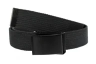 Paski - Pasek Parciany PolskaGalanteria Bawełniany PARCIAK 40 mm Z Czarną Klamrą Zatrzaskową Czarny Matowy Szeroki - miniaturka - grafika 1