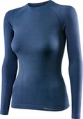 Koszulki i topy damskie - Brubeck LS12810 Koszulka damska z długim rękawem ACTIVE WOOL jeansowy S - miniaturka - grafika 1