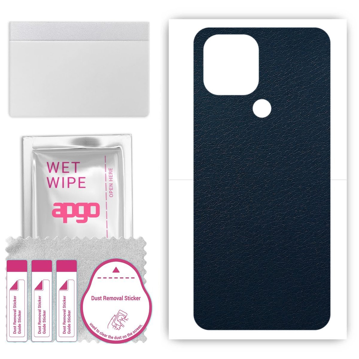 Folia naklejka skórka strukturalna na TYŁ do Xiaomi Redmi A1 Plus - Skóra Granatowa - apgo SKINS