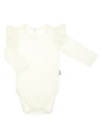 Body dla niemowląt - Dziewczęce body na długi rękaw kremowe Nicol,r.62 - miniaturka - grafika 1