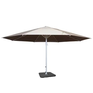 Parasol Meran II, parasol gastronomiczny, Ø 5m poliester/aluminiowa tyczka biały 28kg ~ kremowo-beżowy ze stojakiem - Parasole ogrodowe Parasol Meran II, parasol gastronomiczny, Ø 5m poliester/aluminiowa tyczka biały 28kg ~ kremowo-beżowy ze stojakiem - Parasole ogrodowe - miniaturka - grafika 1