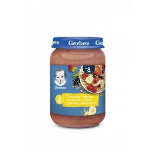 Nestle POLSKA S.A. Nestlé Gerber Owsianka Banany, truskawki i maliny z płatkami owsianymi po 8 miesiącu 190 g 3736361 - Desery dla dzieci - miniaturka - grafika 1