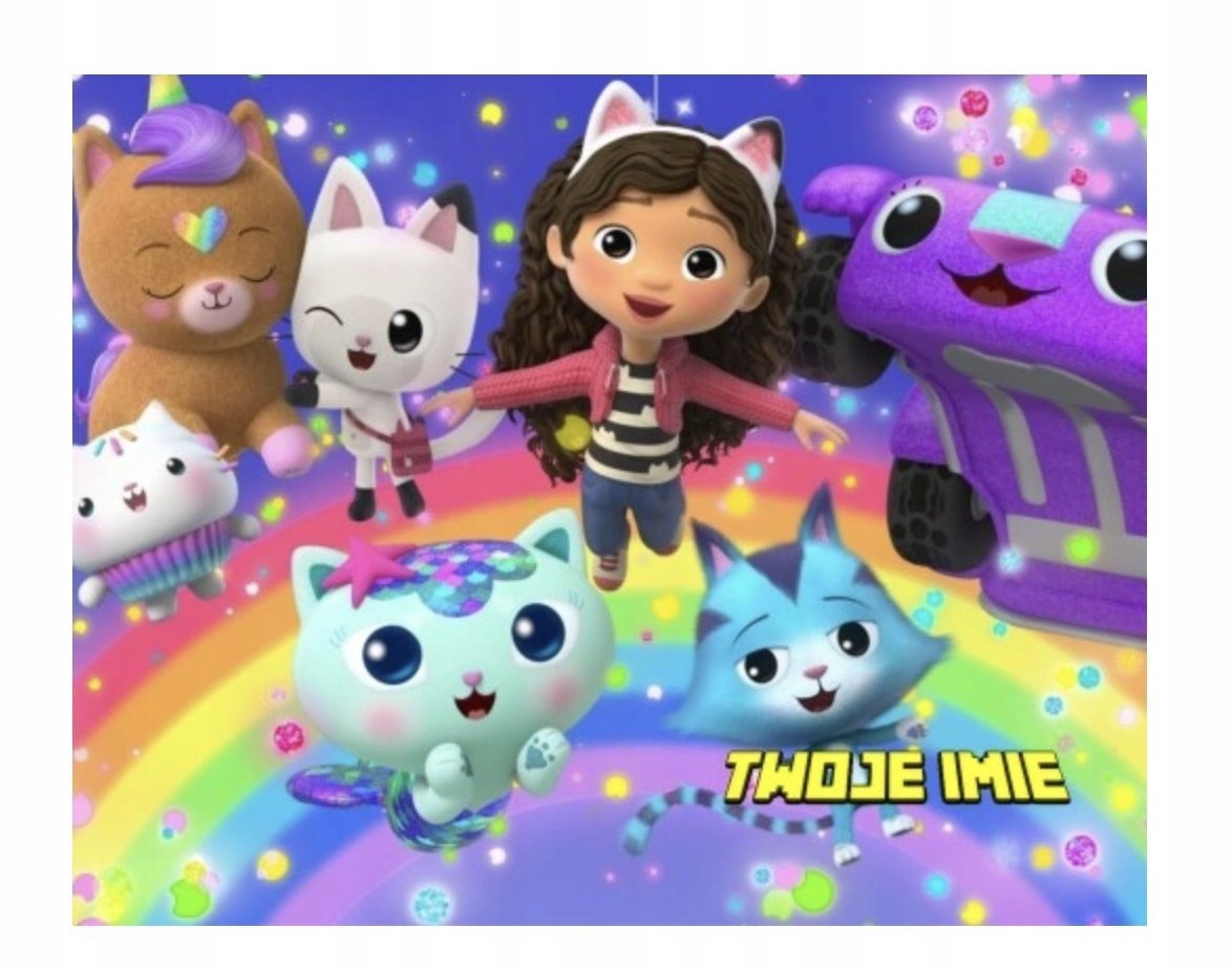 Puzzle KOCI DOMEK GABI GABBYS A3 252 el z Nadrukiem + IMIĘ Pudełko 21
