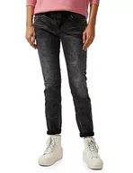 Spodnie damskie - Street One Damskie spodnie jeansowe Casual und High, Black Random Wash, 30W / 30L - miniaturka - grafika 1