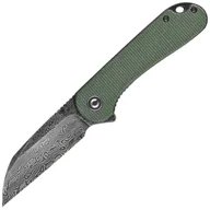 Noże - Nóż składany Civivi Elementum Wharncliffe Green Canvas Micarta, Black Hand Rubbed Damascus (C18062AF-DS1) - miniaturka - grafika 1