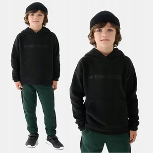 POLAR CHŁOPIĘCY 4F 134 BLUZA POLAROWA DZIECIĘCA Z KAPTUREM TFLEM213 AW24 - Bluzki dla dziewczynek - miniaturka - grafika 1