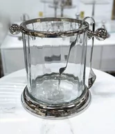 Akcesoria do lodu - COOLER szklany ze srebrnymi elementami glamour - miniaturka - grafika 1