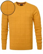 Swetry męskie - Elegancki SWETER Męski Klasyczny MIODOWY Bawełniany L Pako Jeans - miniaturka - grafika 1